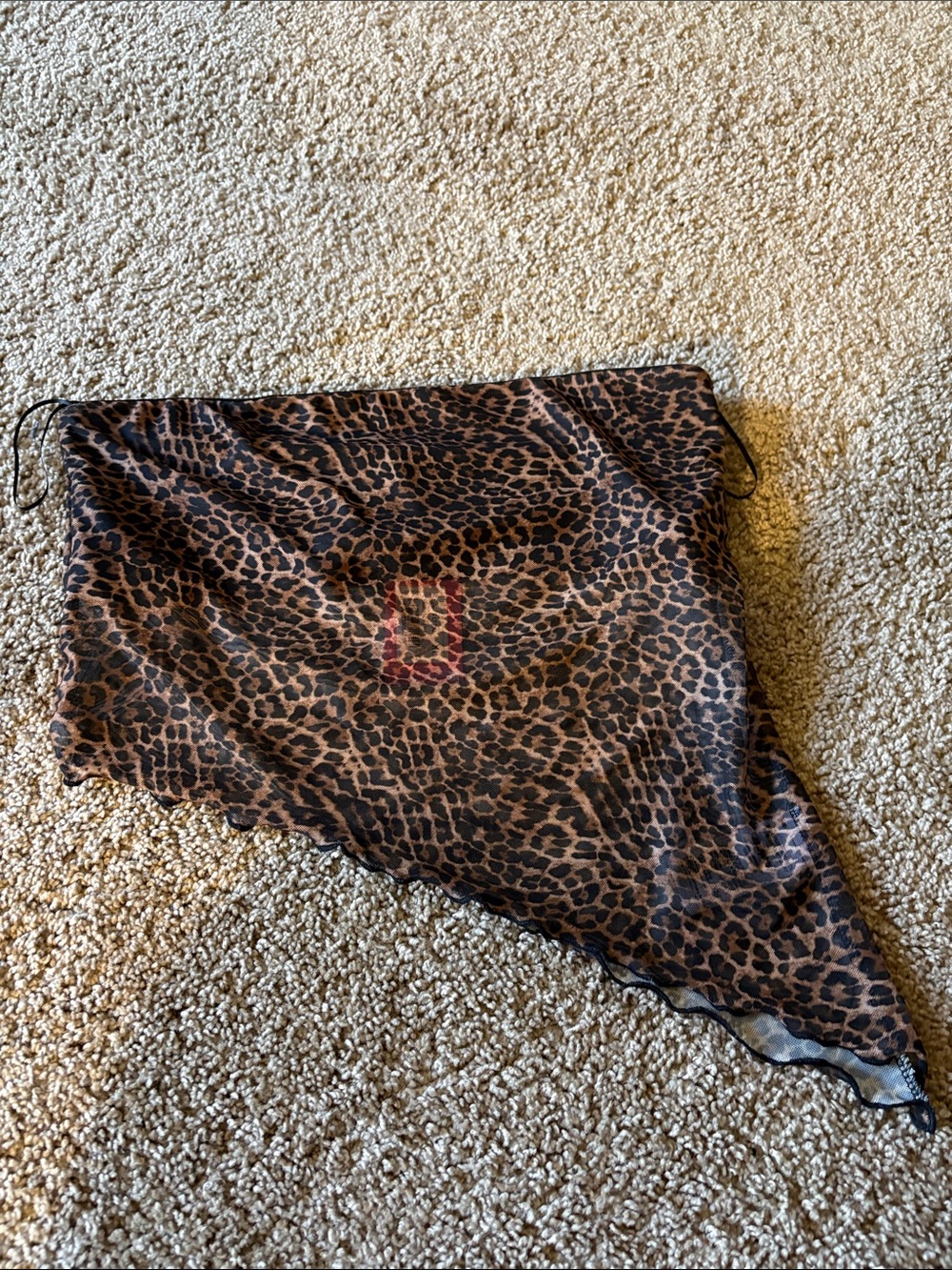 Leopard Print Asymmetrical Wrap Skirt - Brown/Black